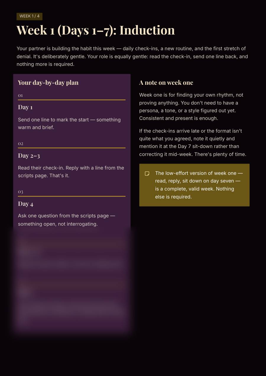 The Keyholder's Locktober Companion, preview page 1 of 2. The lower part of the page is blurred.