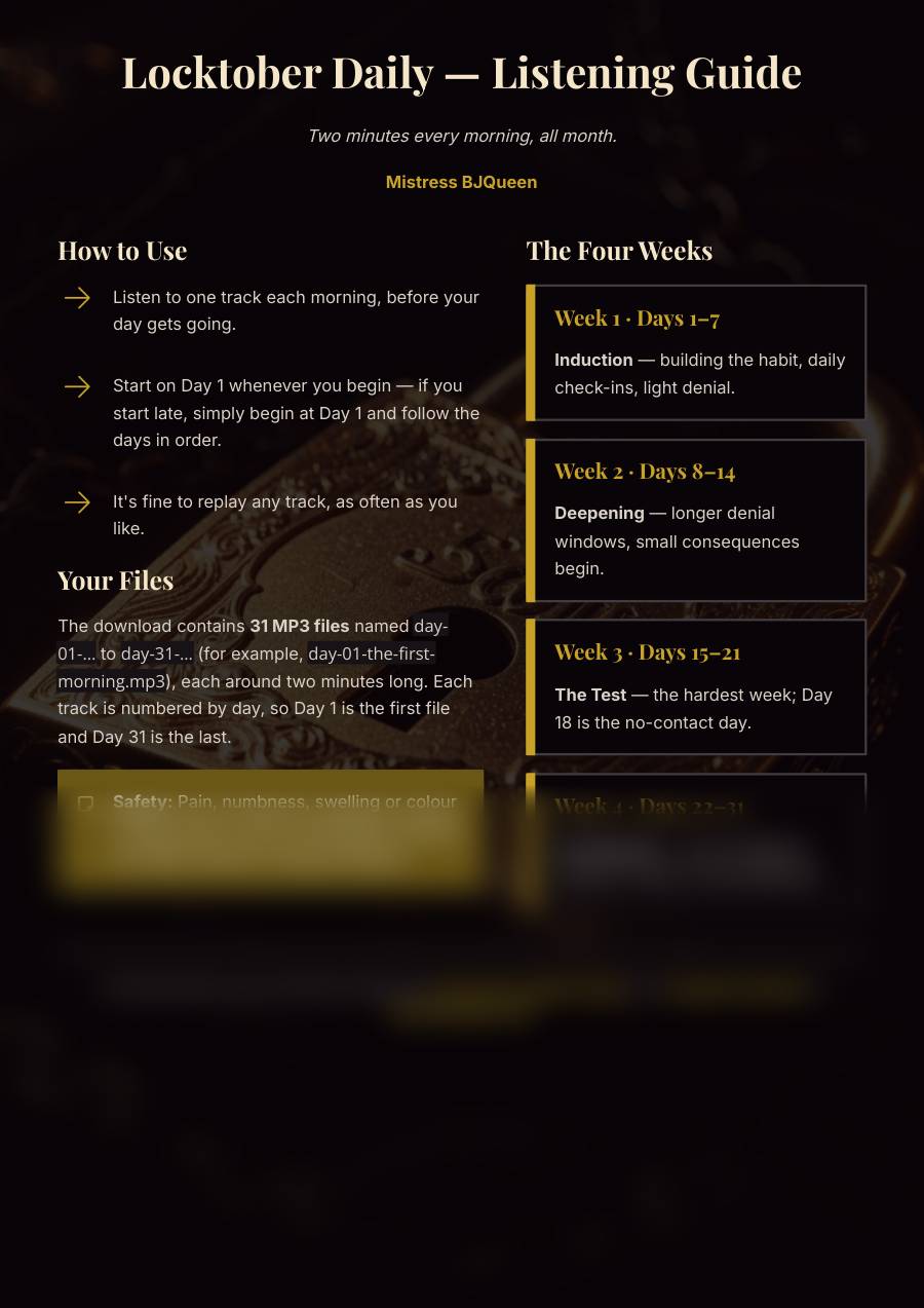 Locktober Daily, preview page 1 of 1. The lower part of the page is blurred.