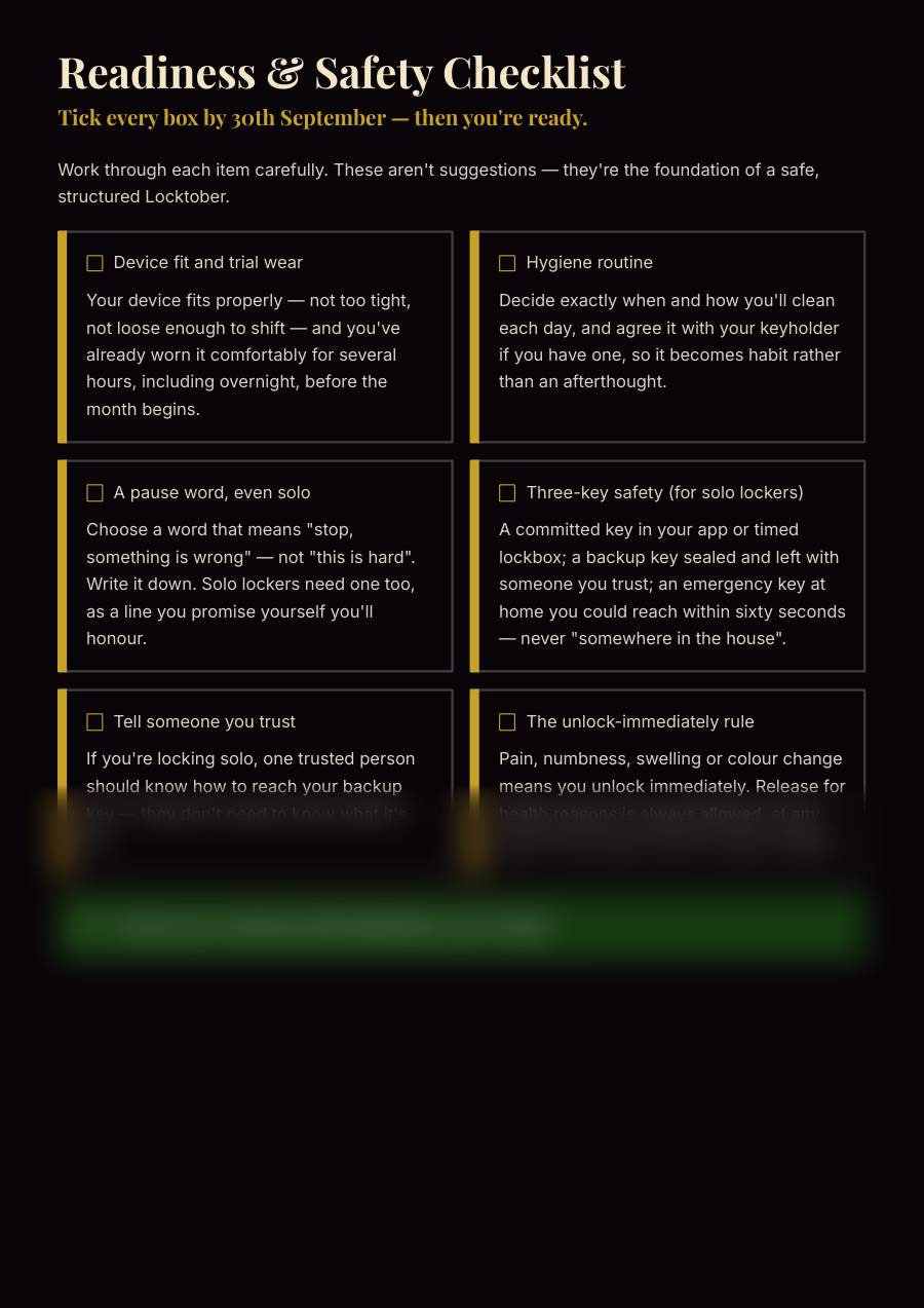Locktober Readiness Kit, preview page 1 of 2. The lower part of the page is blurred.